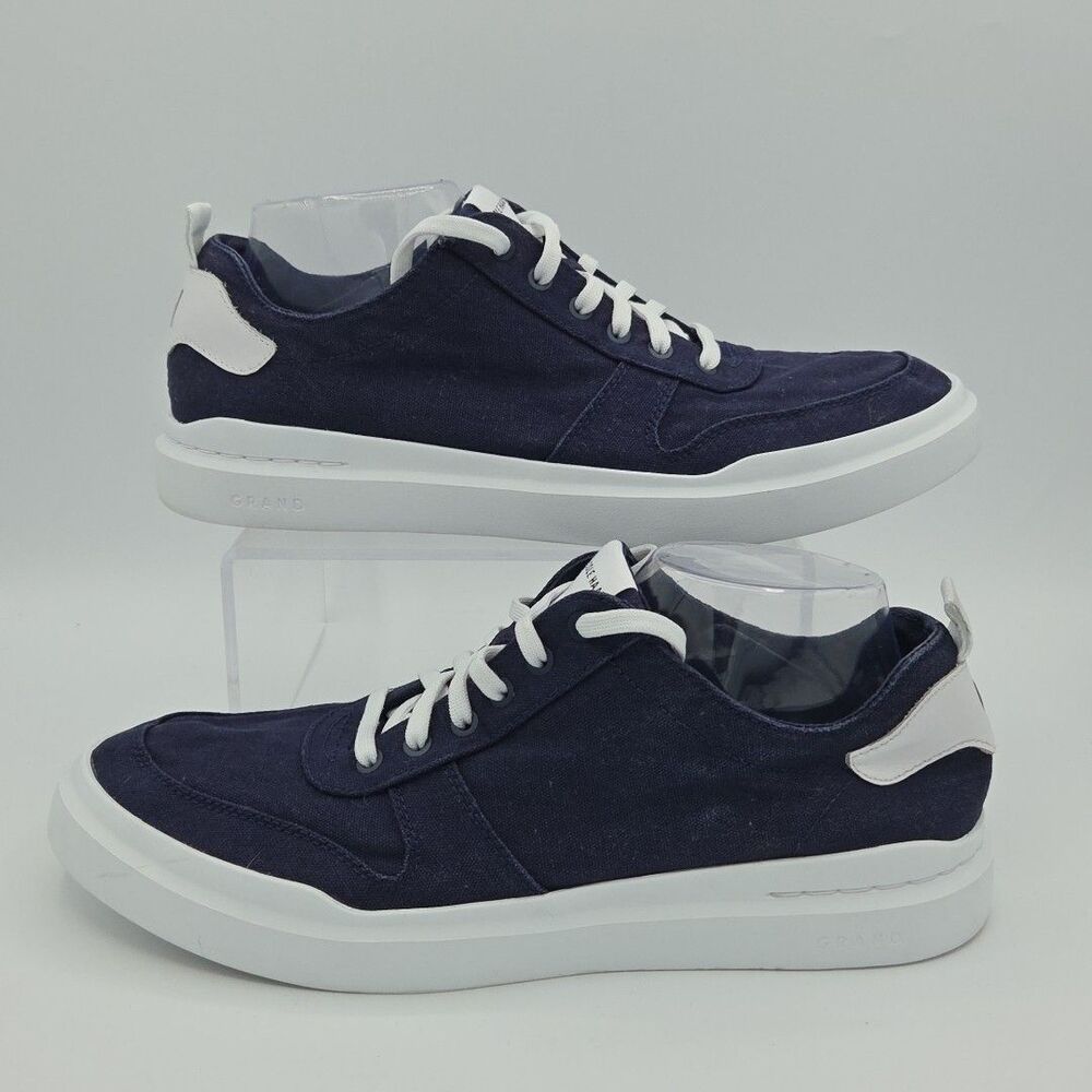 Cole Haan GrandPrø Rally Canvas Court Marine Blue/White Sneaker Men Size 10 EUC